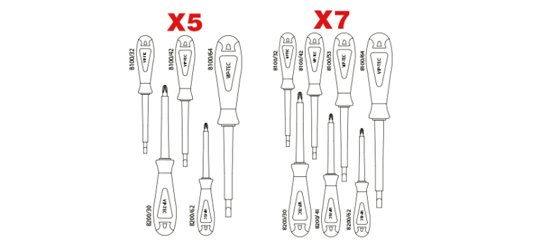 1000V İzoleli̇ Tornovida Takımları 7 Parça (düz-yıldız) mm