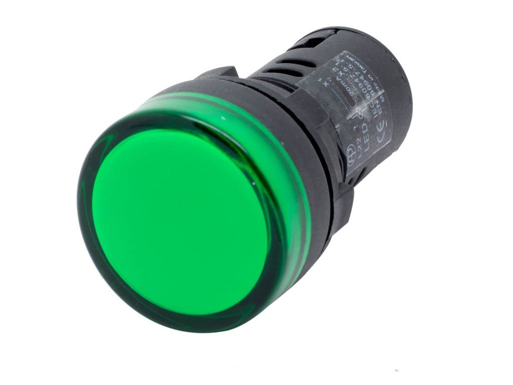 22mm (Yeşil) 220V. Sinyal Lambası - Yeşil