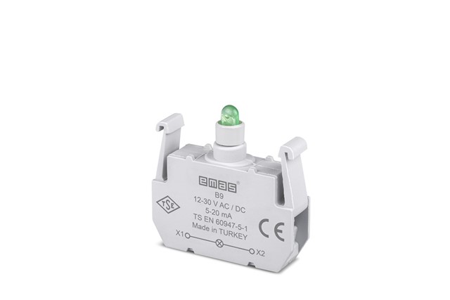 Yedek Led'li  12-30V AC/DC Yeşil Sinyal Blok