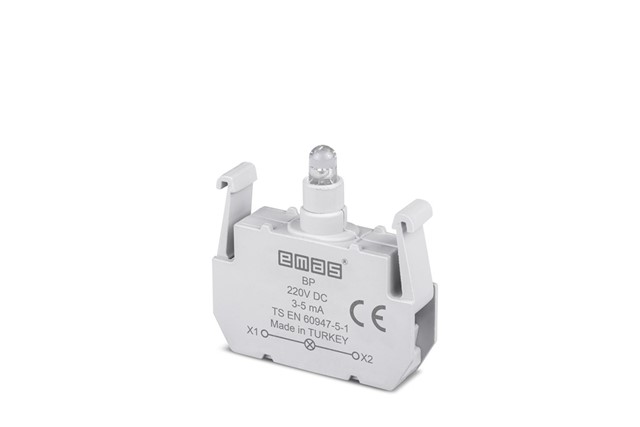 Yedek Led'li  220V DC Mavi Sinyal Blok