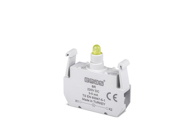 Yedek Led'li  220V DC Sarı Sinyal Blok