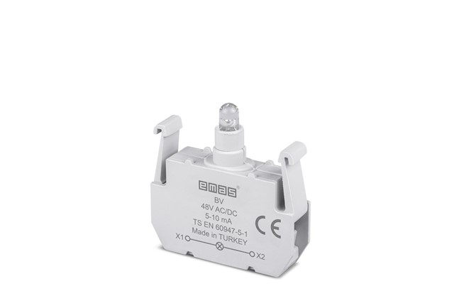 Yedek Led'li  48V AC/DC Mavi Sinyal Blok