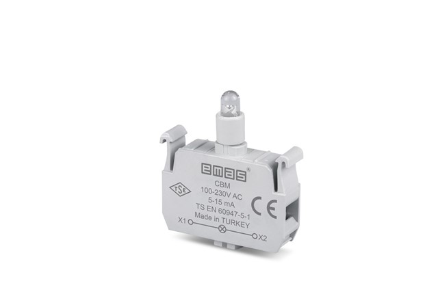 Yedek Led'li  100-230V AC Mavi Sinyal Blok