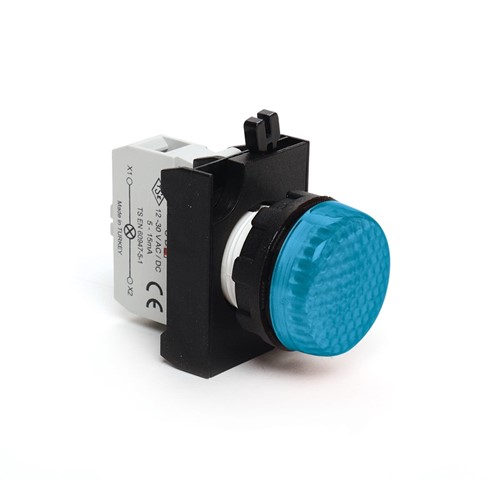CP Serisi Plastik Led'li  12-30V AC/DC Mavi 22 mm Sinyal