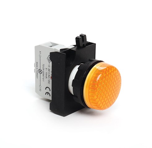 CP Serisi Plastik Led'li  12-30V AC/DC Sarı 22 mm Sinyal