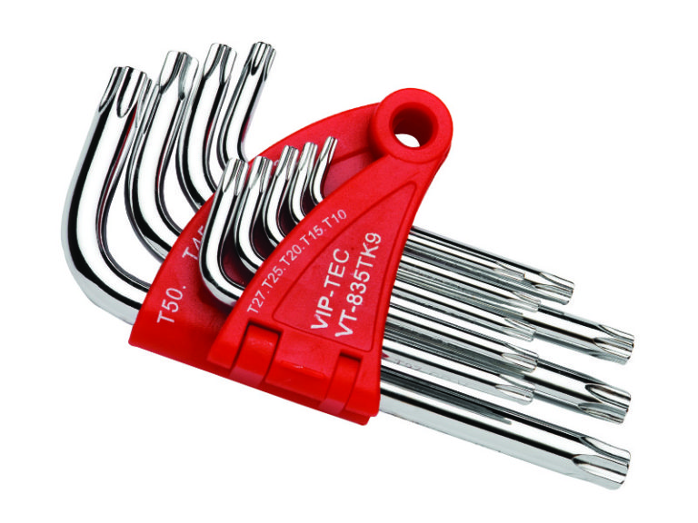 Delikli Torx Allen Anahtar Takımı 9 Parça Kısa mm