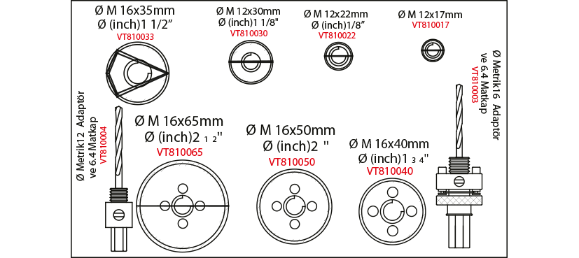 Hss-Bı Metal Panç Takımı  9 Parça mm