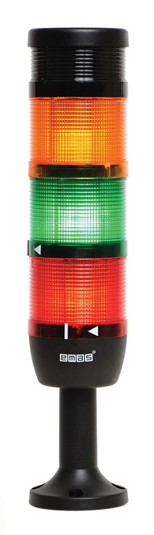 IK Serisi Dört Katlı 24V AC/DC Buzzerlı 110mm Plastik Boru ve Ayaklı Led Kolon 70mm