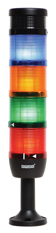IK Serisi Beş Katlı 220V AC Buzzerlı 110mm Plastik Boru ve Ayaklı Led Kolon 70mm