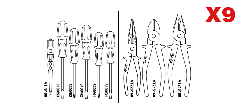 Pense - Tornavida Takımları 9 Parça (mono) mm