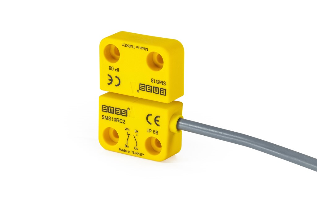  Plastik Sağ Çıkış 1NC+1NO 8mm 2m Kablolu 22mm Dikdörtgen Manyetik Kapı Switch