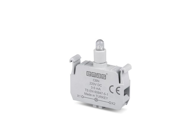 Yedek Led'li  220V DC Beyaz Sinyal Blok