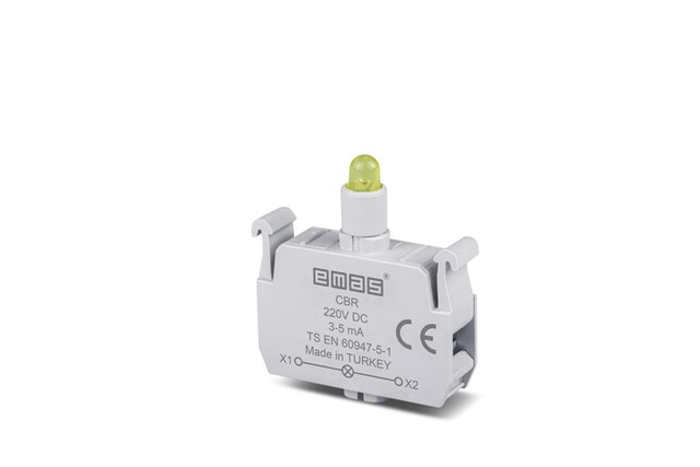 Yedek Led'li  220V DC Sarı Sinyal Blok