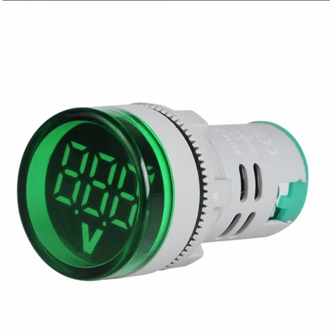 22mm (Yeşil) 24V-450V Voltmetre