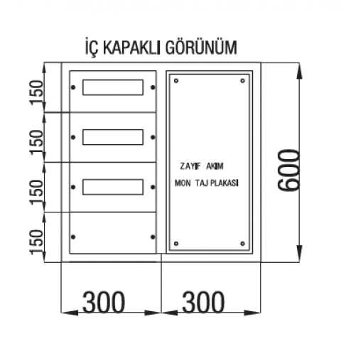 Dağıtım 40 Adet Sigorta Pako + Zayıf Akım + Taban Saclı Dağıtım Panosu