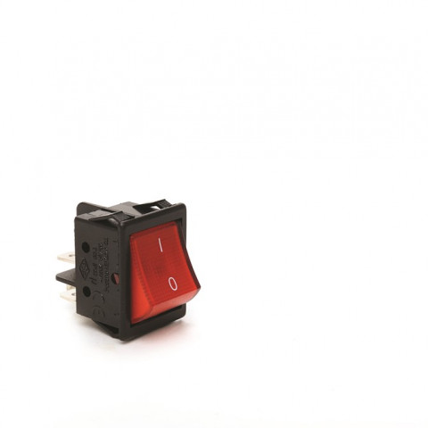 30*22mm Siyah Gövde 2NO Işıklı Vidalı 0-1 Baskılı Kırmızı A14 Serisi Anahtar