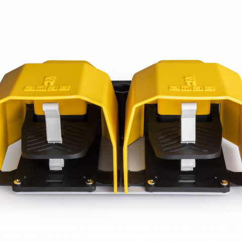 PPK Serisi Plastik Korumalı (1NO+1NC)+(1NO+1NC) Taşıma Kol Delikli Çiftli Sarı Plastik Pedal