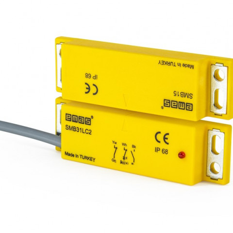  Plastik Sol Çıkış 2NC+1NO 5mm Led'li  2m Kablolu 78mm Dikdörtgen Manyetik Kapı Switch