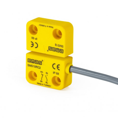  Plastik Sağ Çıkış 1NC+1NO 8mm 2m Kablolu 22mm Dikdörtgen Manyetik Kapı Switch